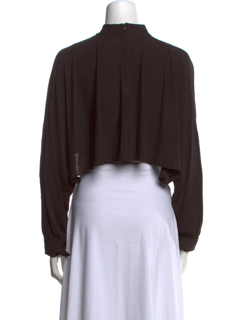 ME+EM Mock Neck Long Sleeve Crop Top