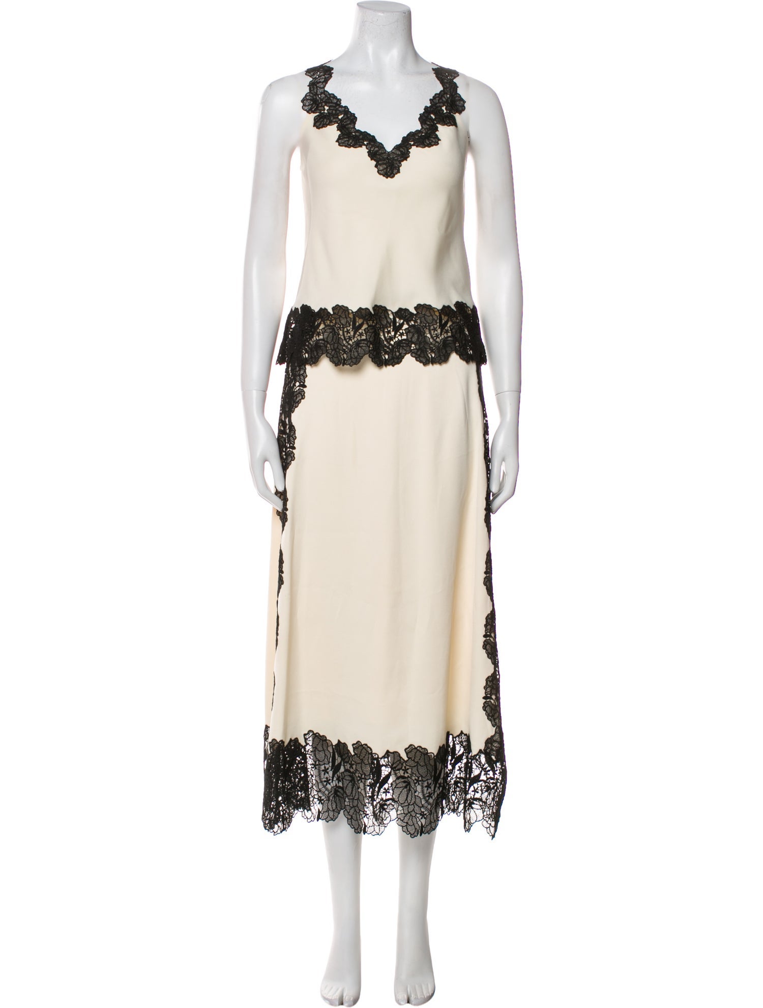 ME+EM Printed Lace Trim Embellishment Skirt Set