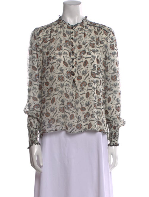 ME+EM Printed Mock Neck Blouse