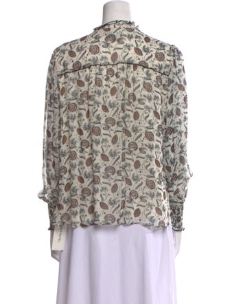 ME+EM Printed Mock Neck Blouse