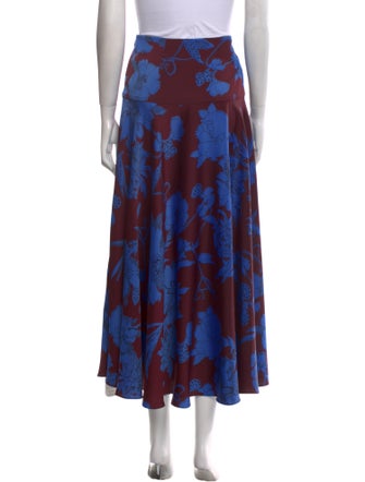 ME+EM Floral Print Midi Length Skirt