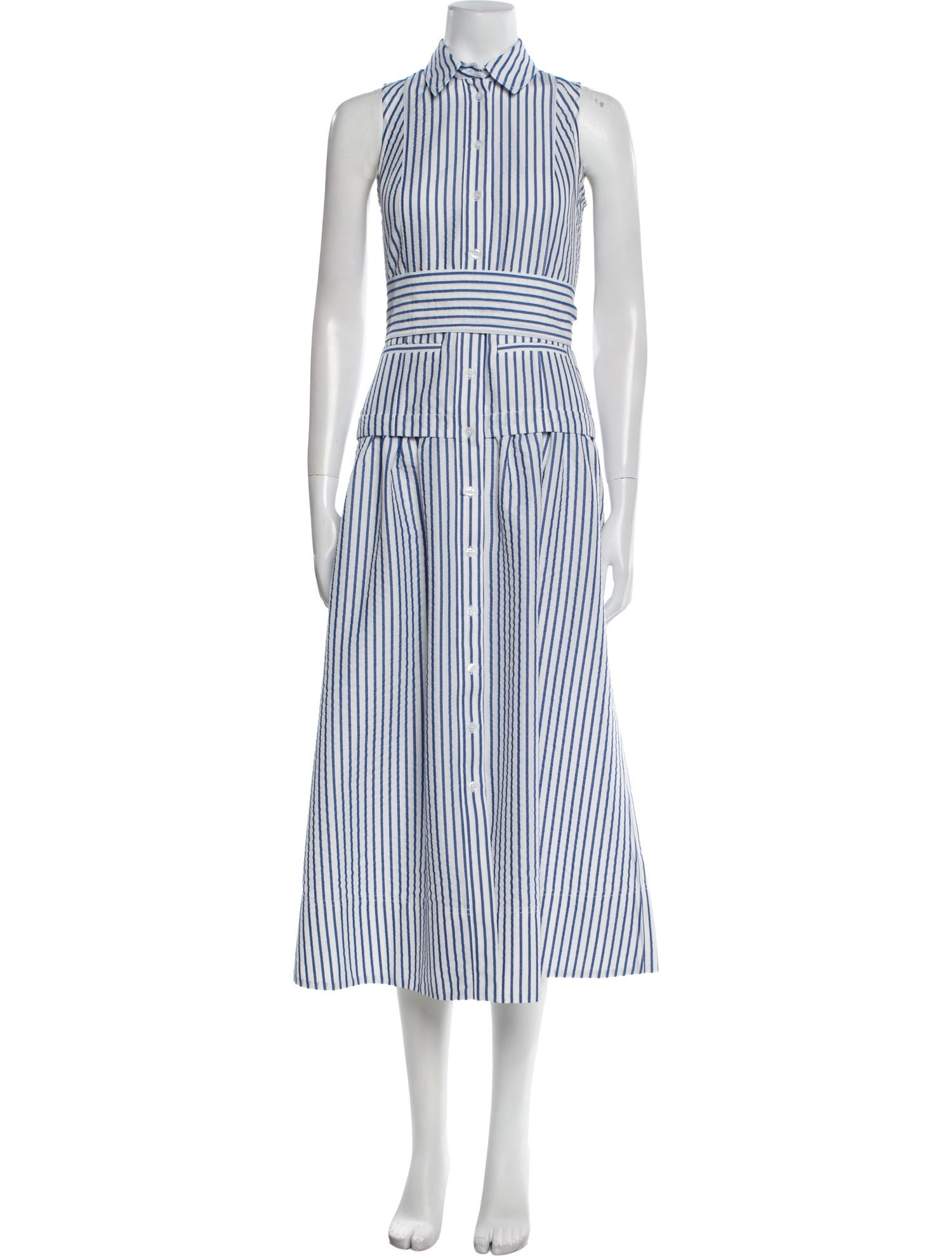 ME+EM Striped Long Dress