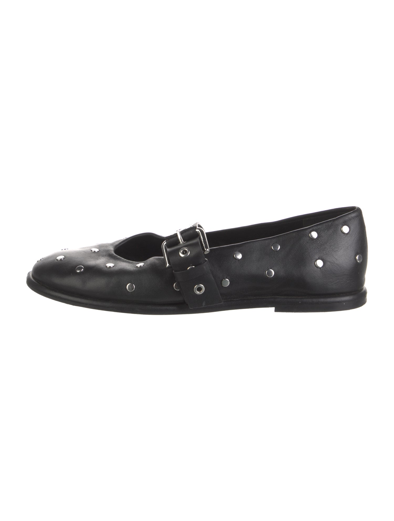 ME+EM Leather Studded Accents Mary Jane Flats