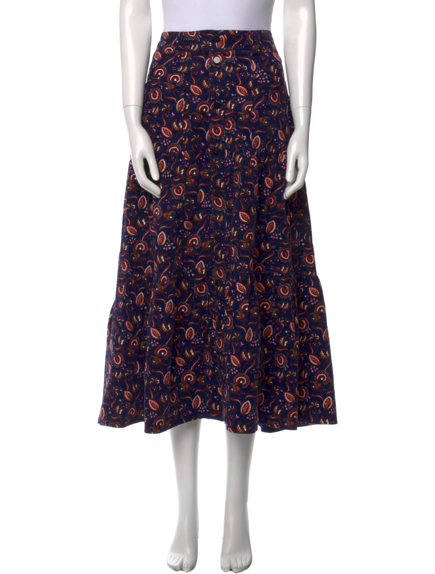 ME+EM Printed Midi Length Skirt