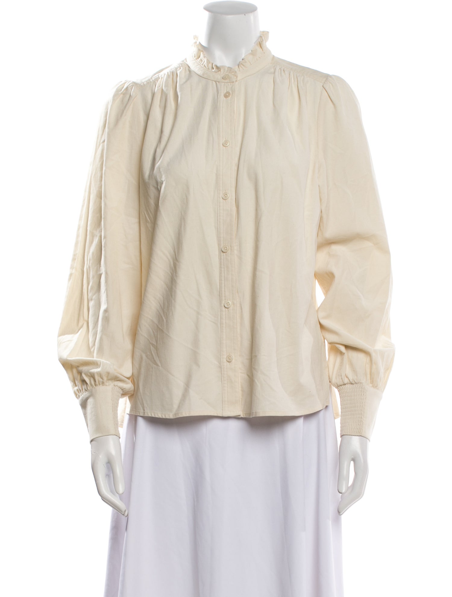 ME+EM Mock Neck Long Sleeve Button-Up Top w/ Tags