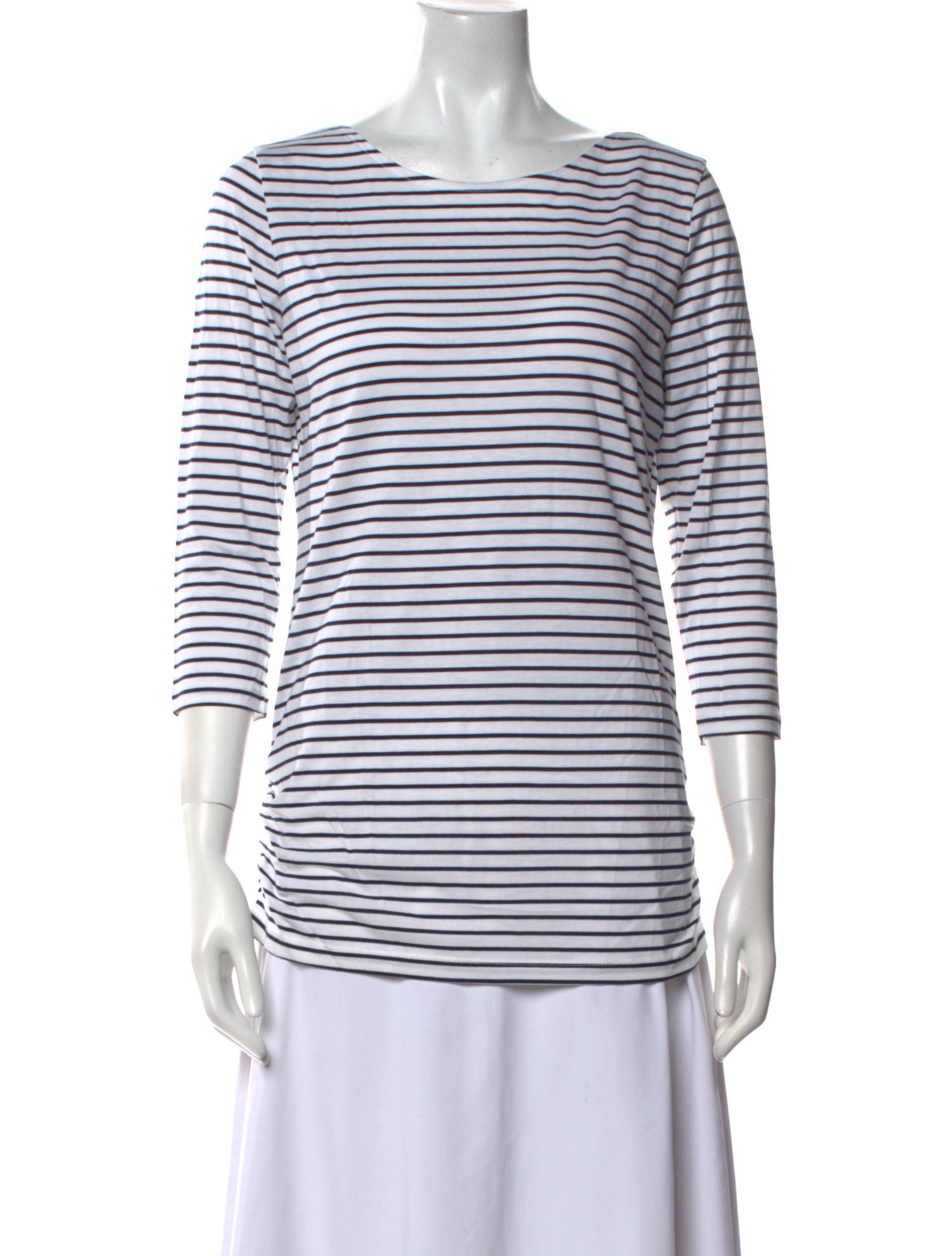 ME+EM Striped Scoop Neck T-Shirt