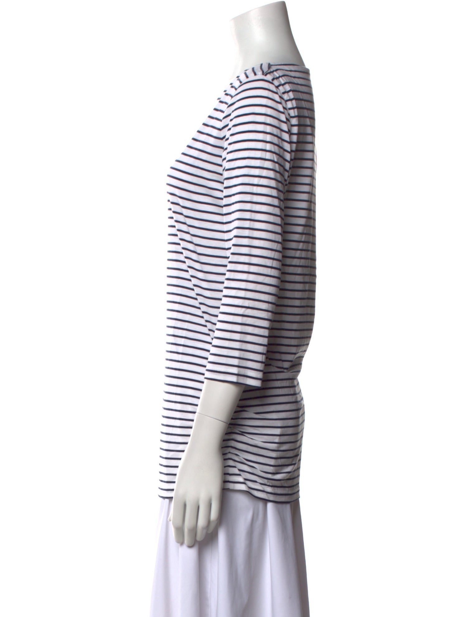 ME+EM Striped Scoop Neck T-Shirt