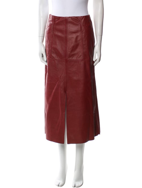 ME+EM Lamb Leather Midi Length Skirt