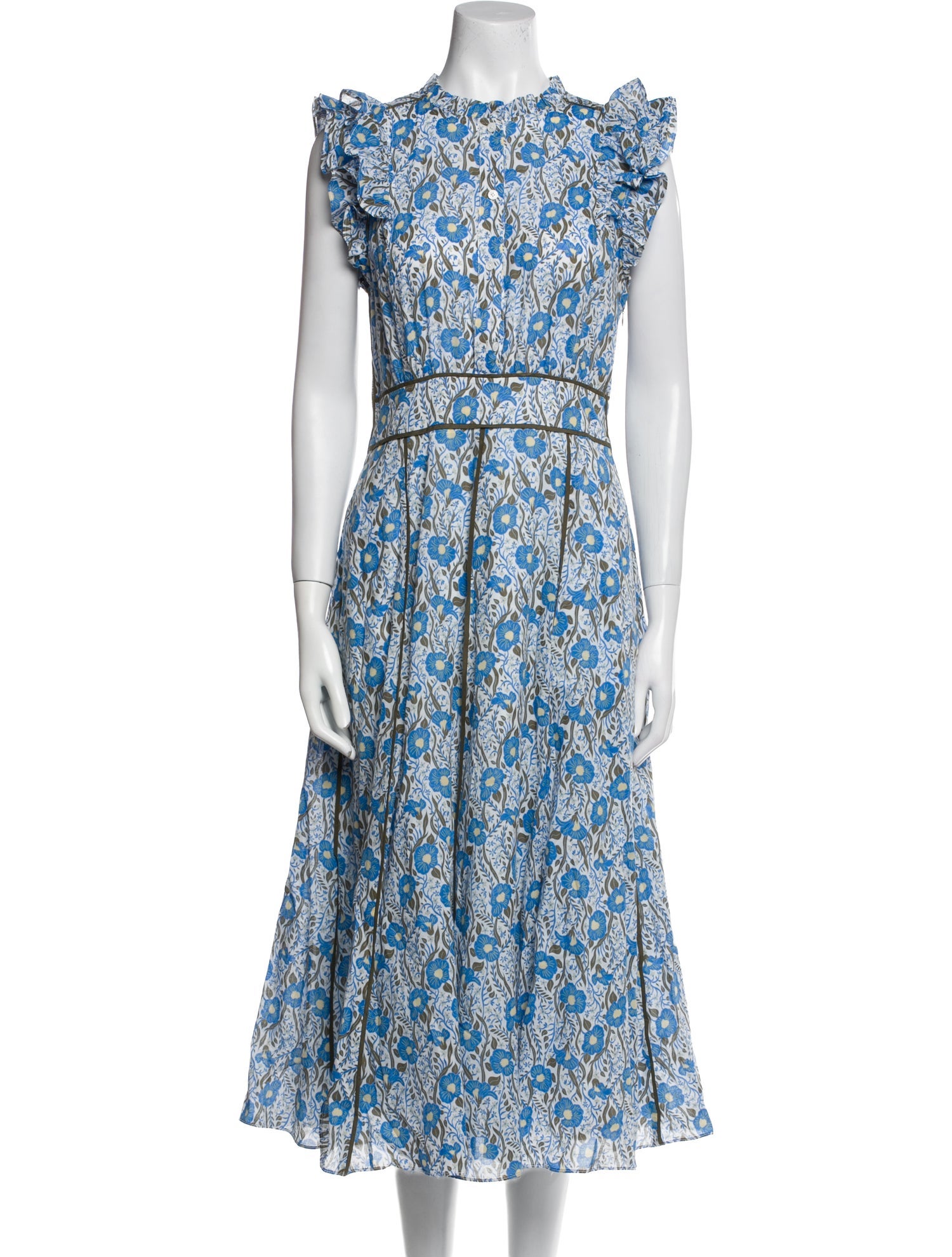 ME+EM Floral Print Midi Length Dress