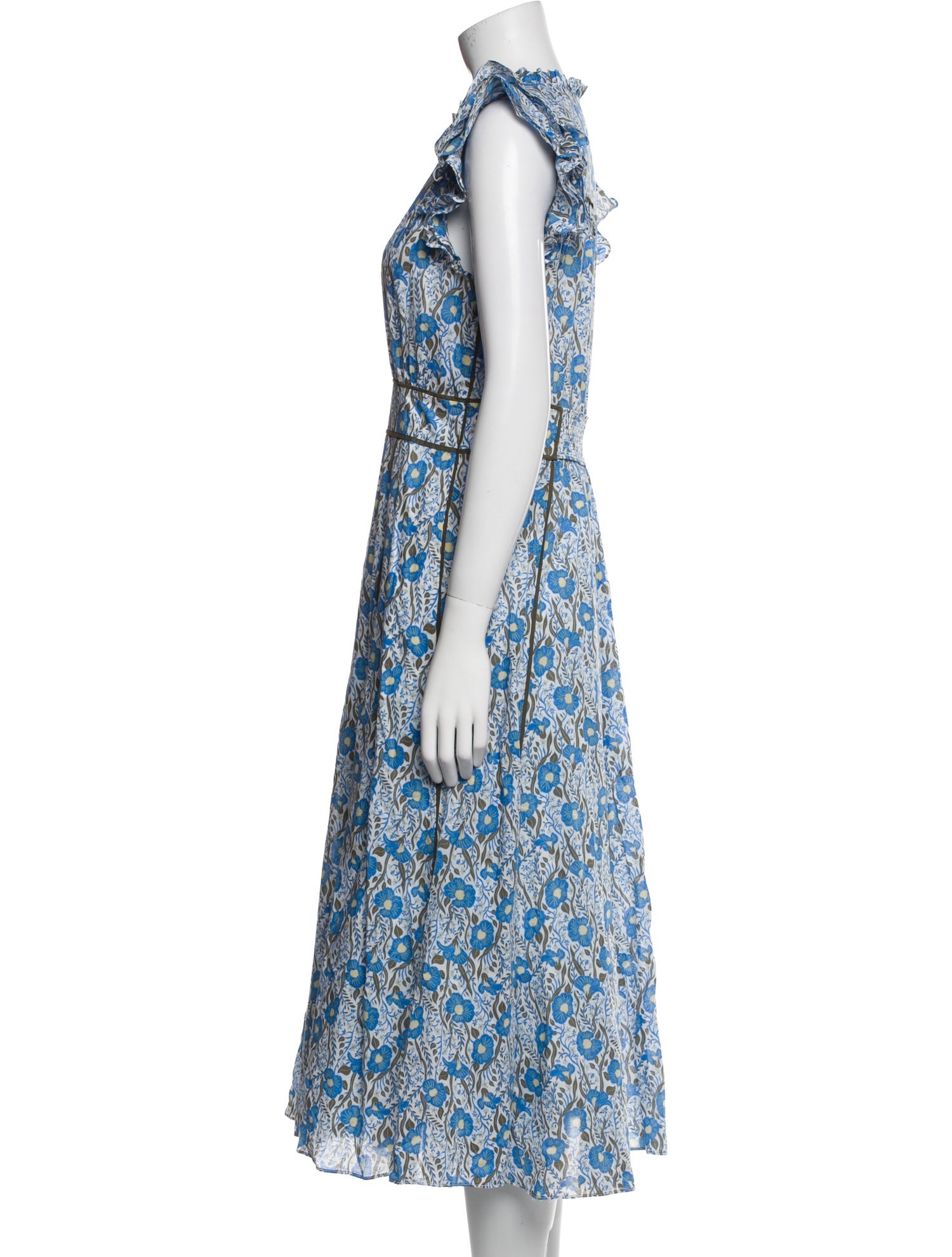 ME+EM Floral Print Midi Length Dress