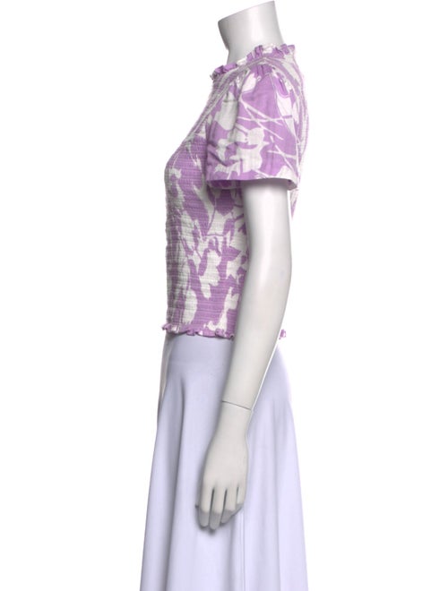 ME+EM Printed Mock Neck Crop Top