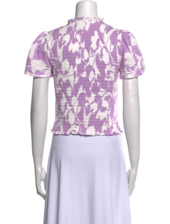 ME+EM Printed Mock Neck Crop Top