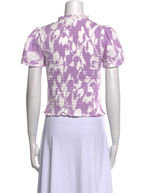 ME+EM Printed Mock Neck Crop Top