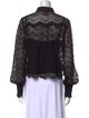 ME+EM Lace Pattern Long Sleeve Button-Up Top