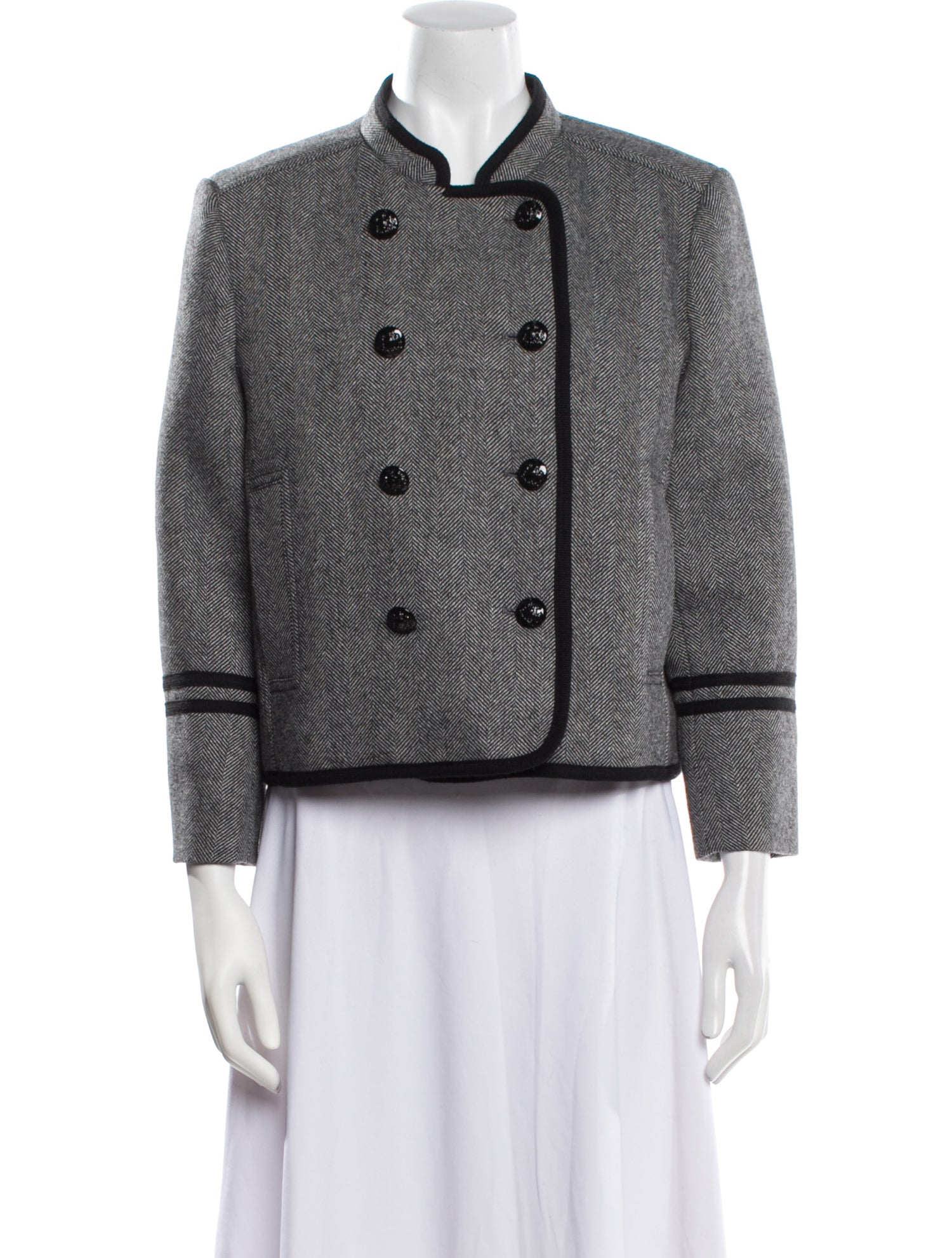 ME+EM Wool Tweed Pattern Evening Jacket