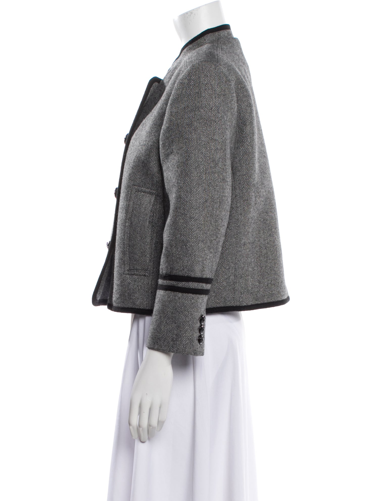 ME+EM Wool Tweed Pattern Evening Jacket