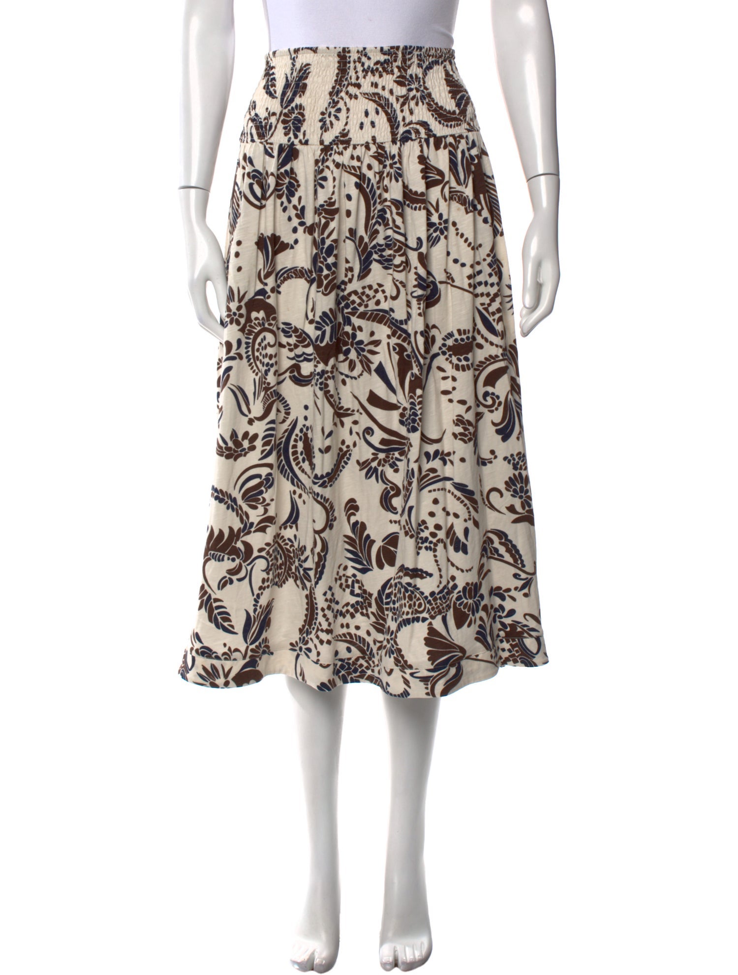 ME+EM Printed Midi Length Skirt