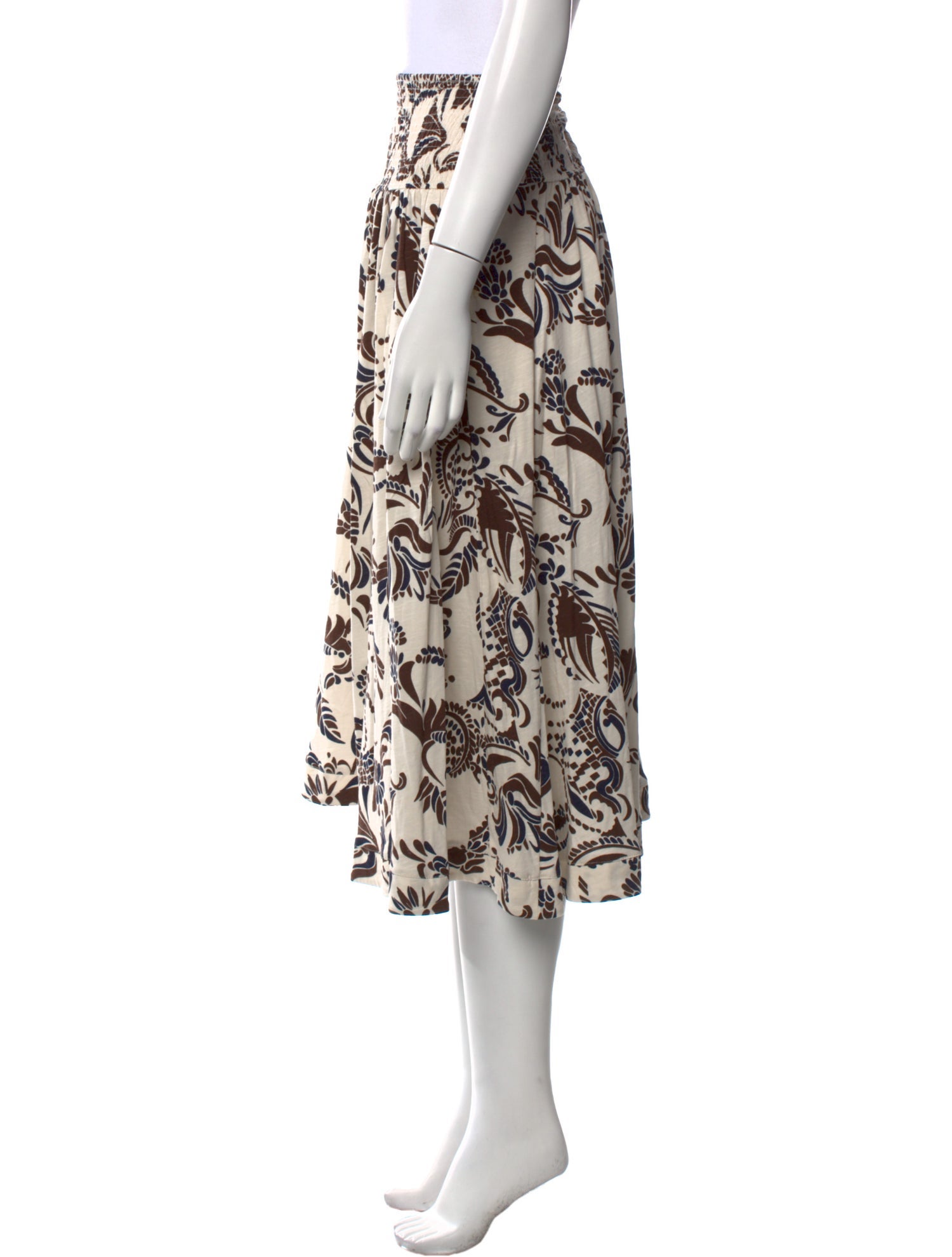 ME+EM Printed Midi Length Skirt