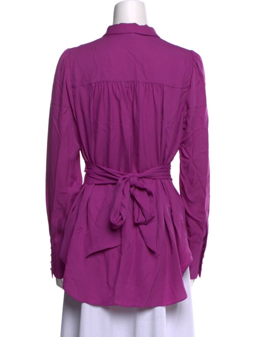 ME+EM Silk Long Sleeve Button-Up Top