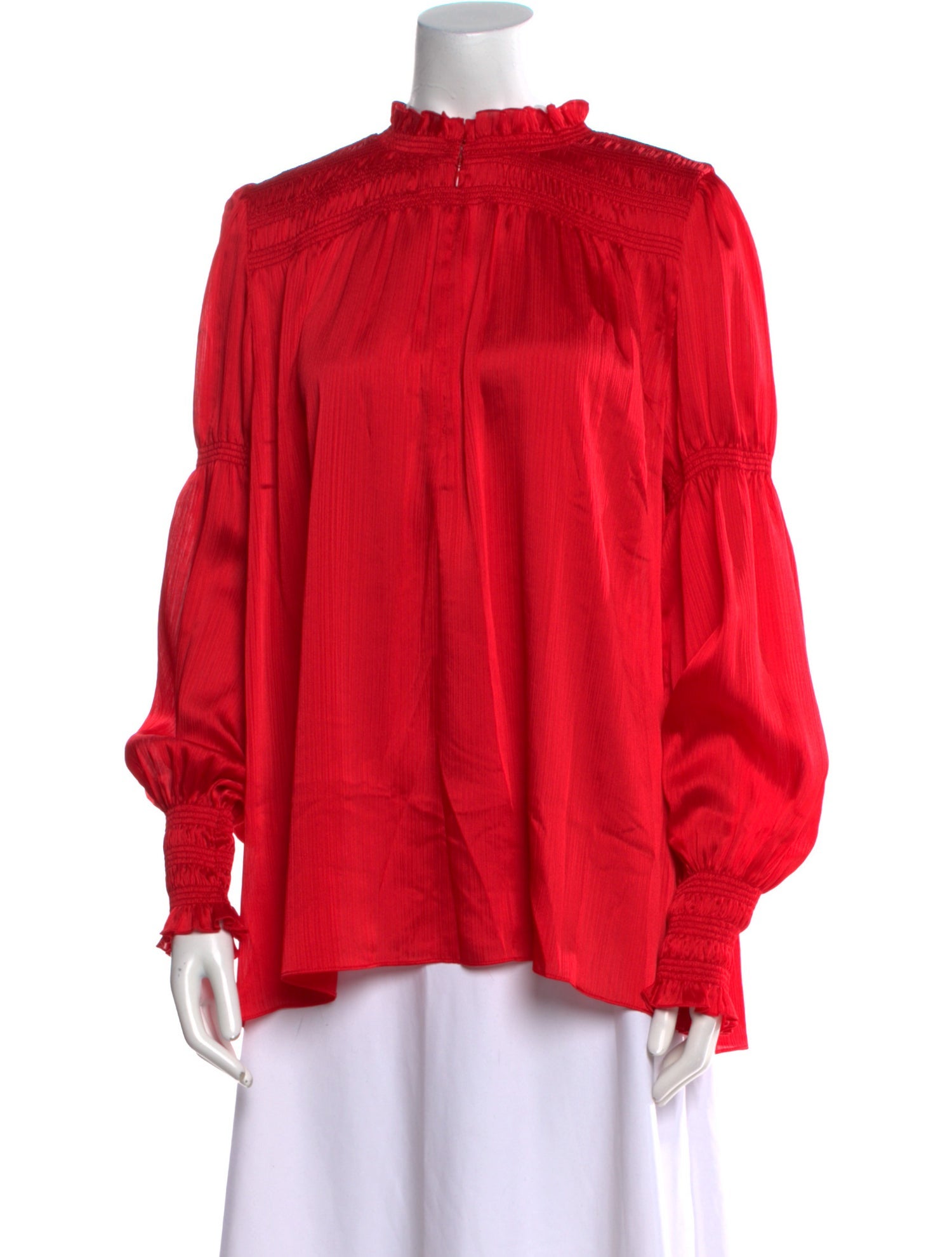 ME+EM Mock Neck Long Sleeve Blouse