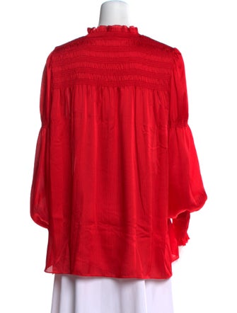 ME+EM Mock Neck Long Sleeve Blouse