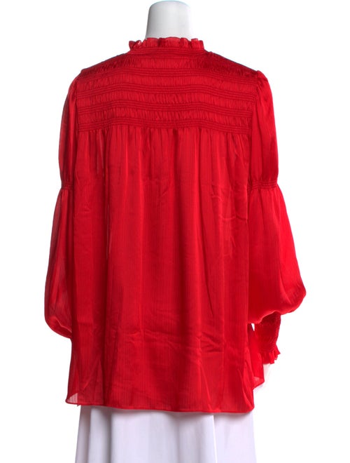 ME+EM Mock Neck Long Sleeve Blouse