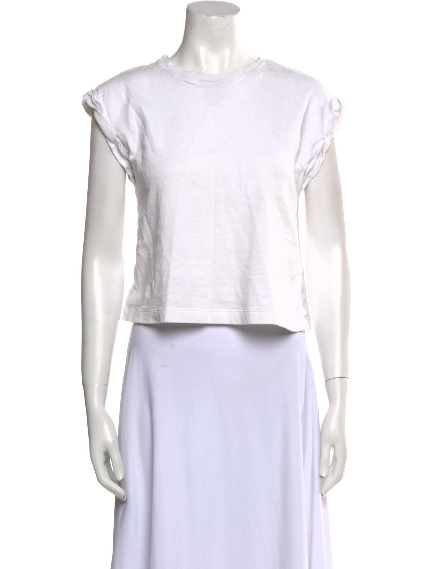 ME+EM Crew Neck Short Sleeve Crop Top