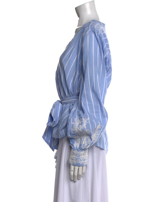 ME+EM Striped V-Neck Blouse