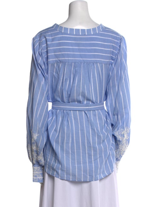 ME+EM Striped V-Neck Blouse