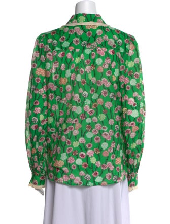 ME+EM Floral Print Long Sleeve Button-Up Top