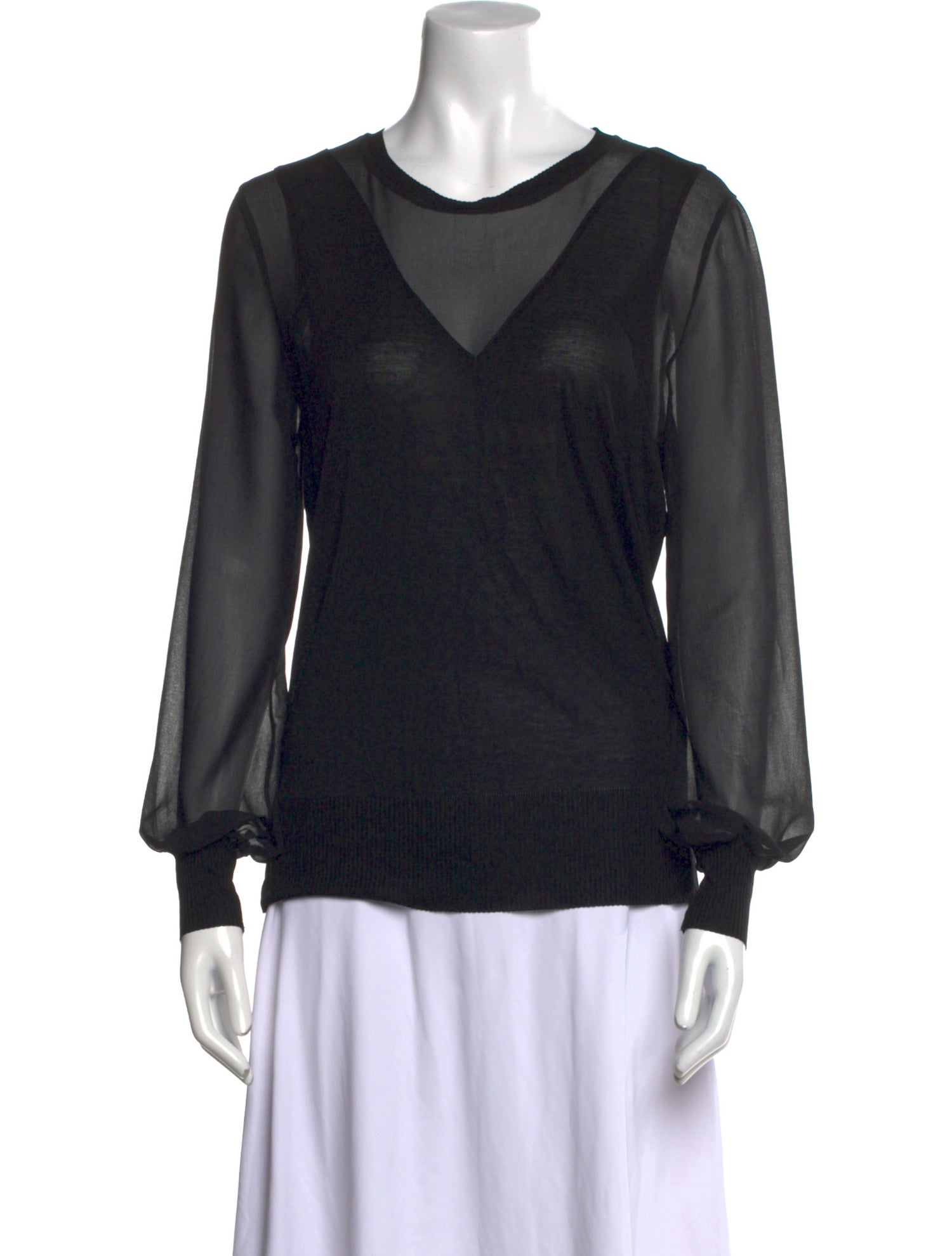 ME+EM V-Neck Long Sleeve Top