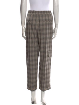 ME+EM Plaid Print Wide Leg Pants