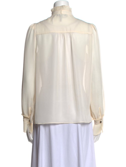 ME+EM Mock Neck Long Sleeve Button-Up Top