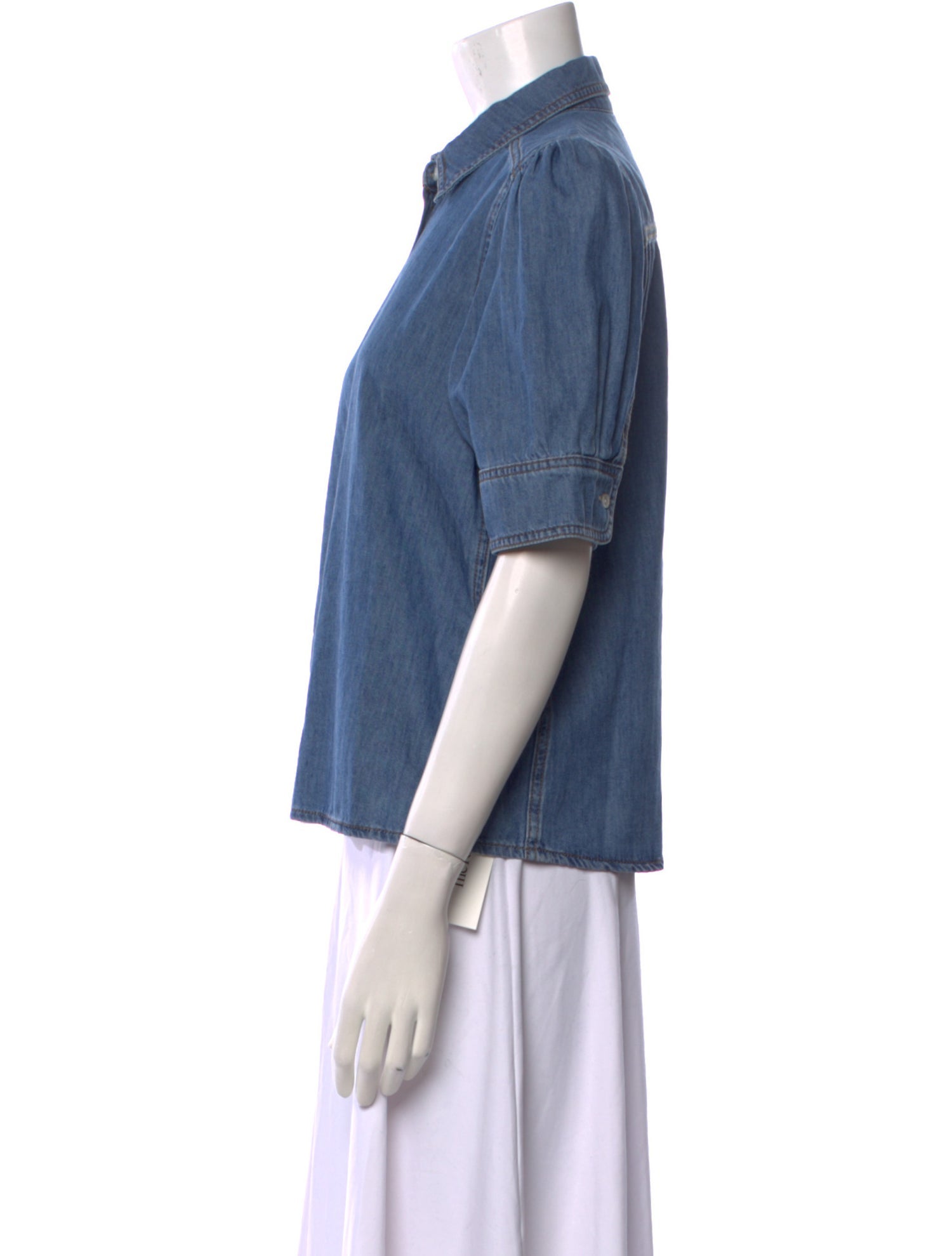 ME+EM Short Sleeve Button-Up Top