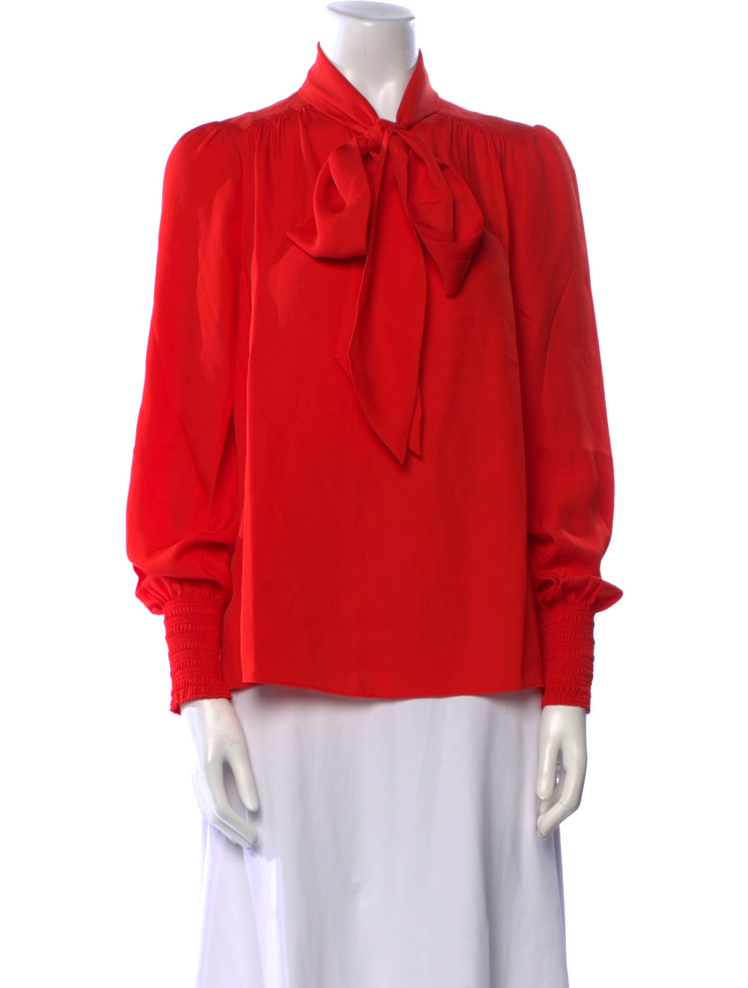 ME+EM Silk Tie Neck Blouse