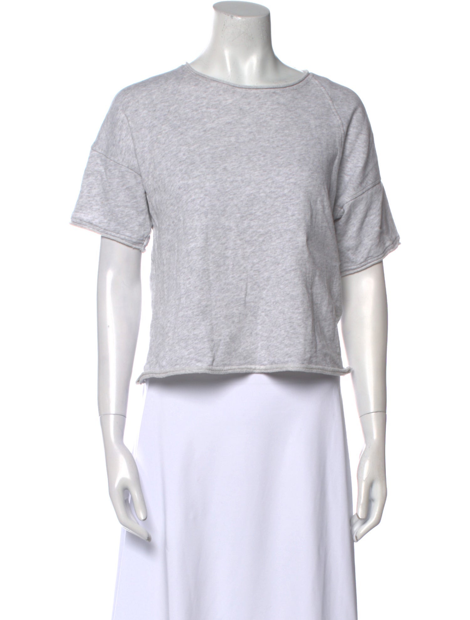 ME+EM Bateau Neckline Short Sleeve Crop Top