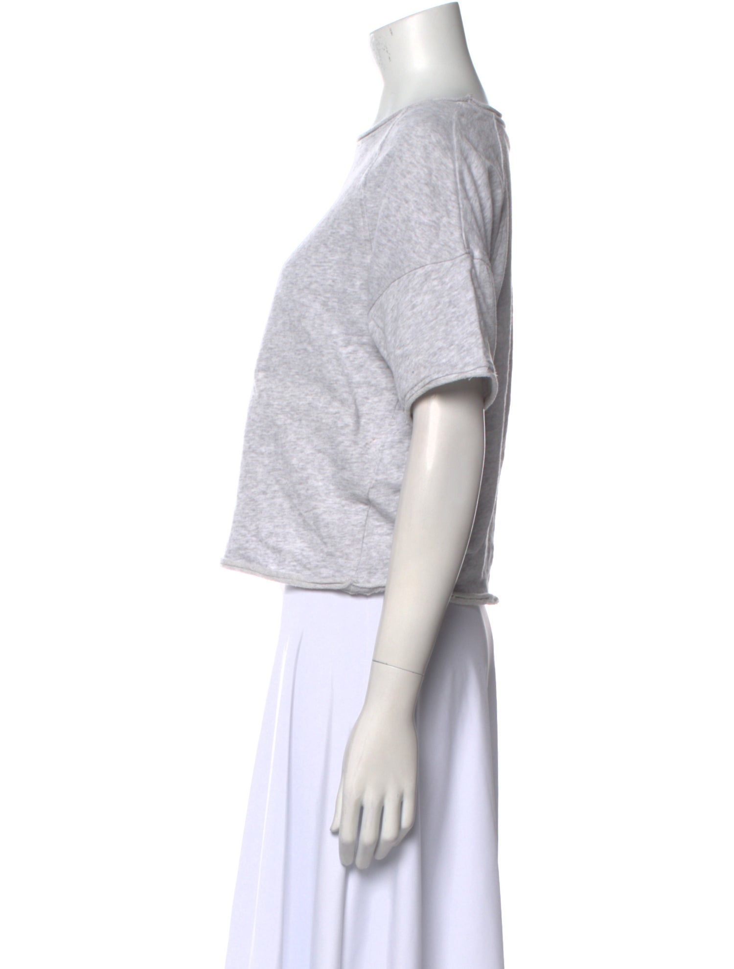 ME+EM Bateau Neckline Short Sleeve Crop Top