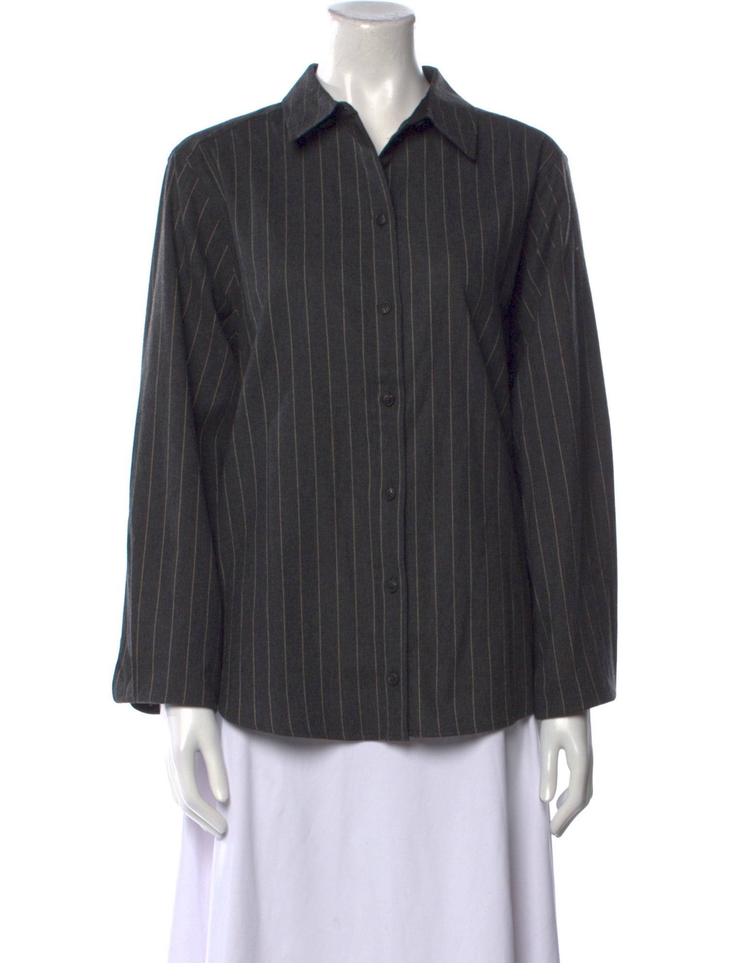 ME+EM Wool Striped Button-Up Top w/ Tags