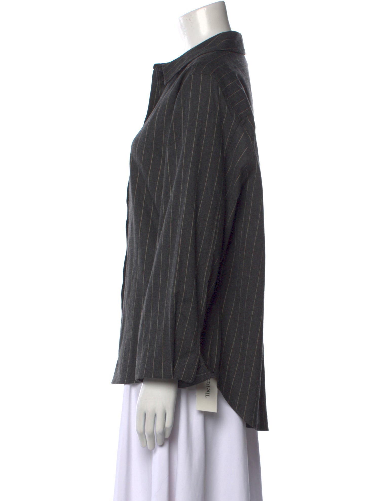 ME+EM Wool Striped Button-Up Top w/ Tags