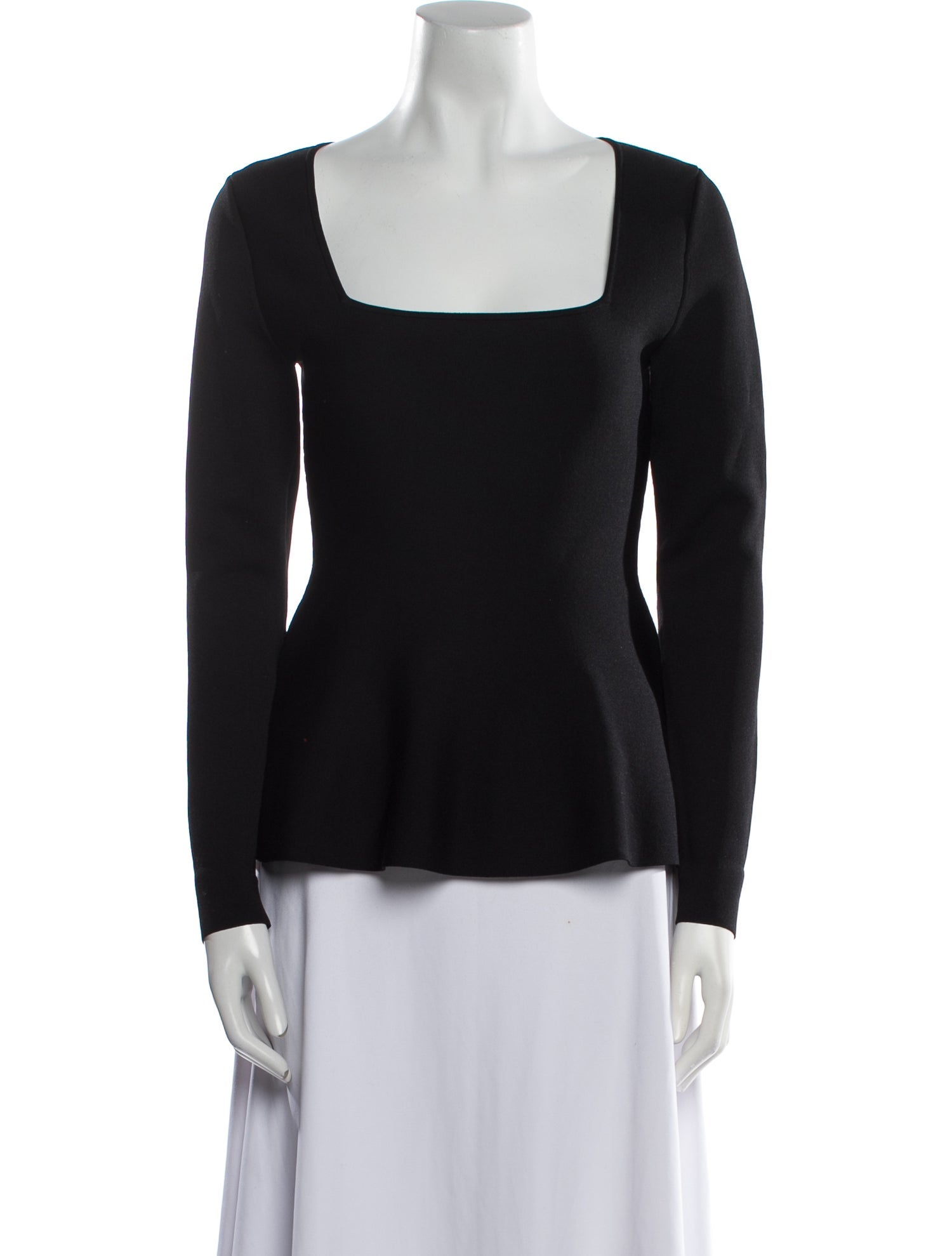 ME+EM Square Neckline Long Sleeve Top