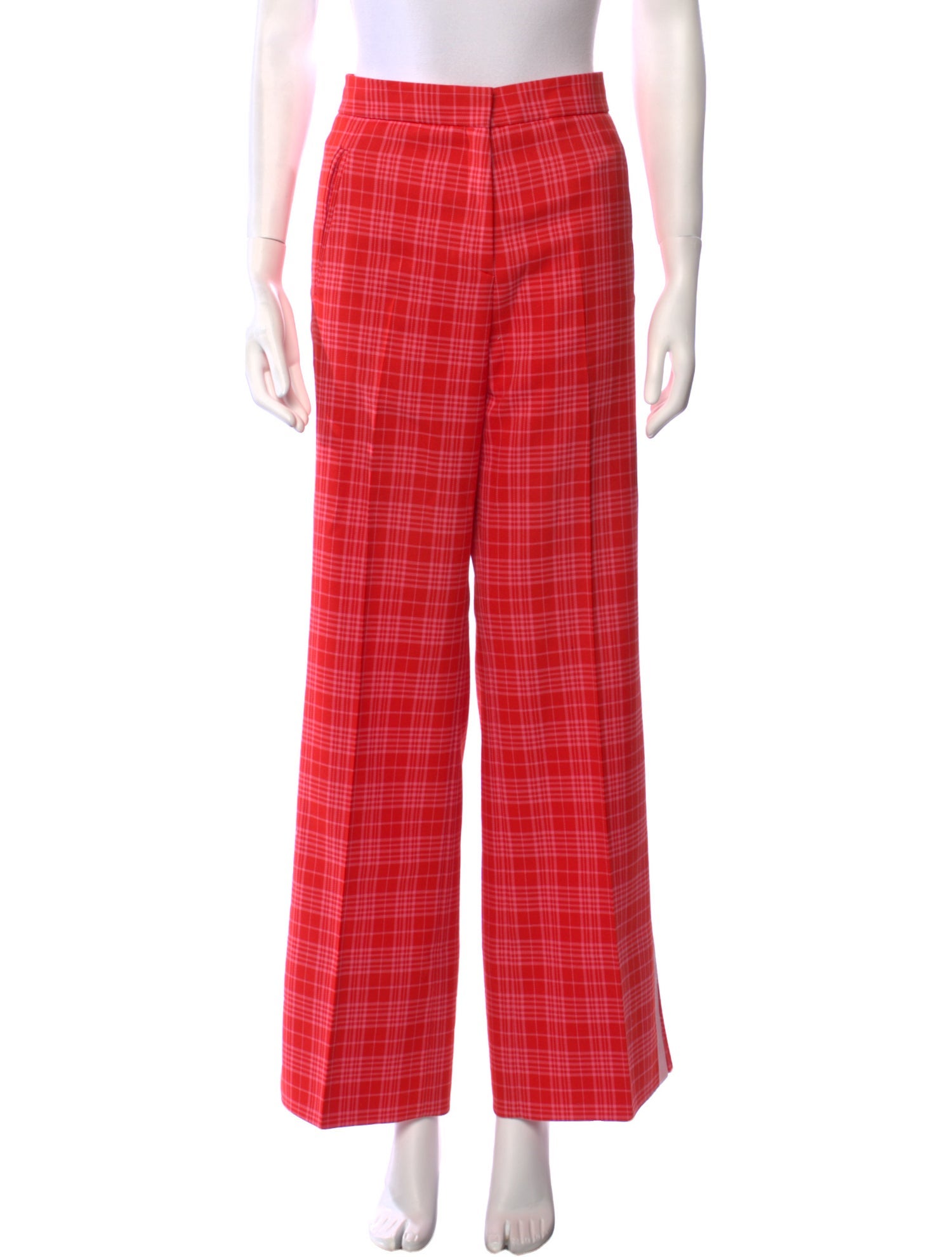 ME+EM Plaid Print Wide Leg Pants
