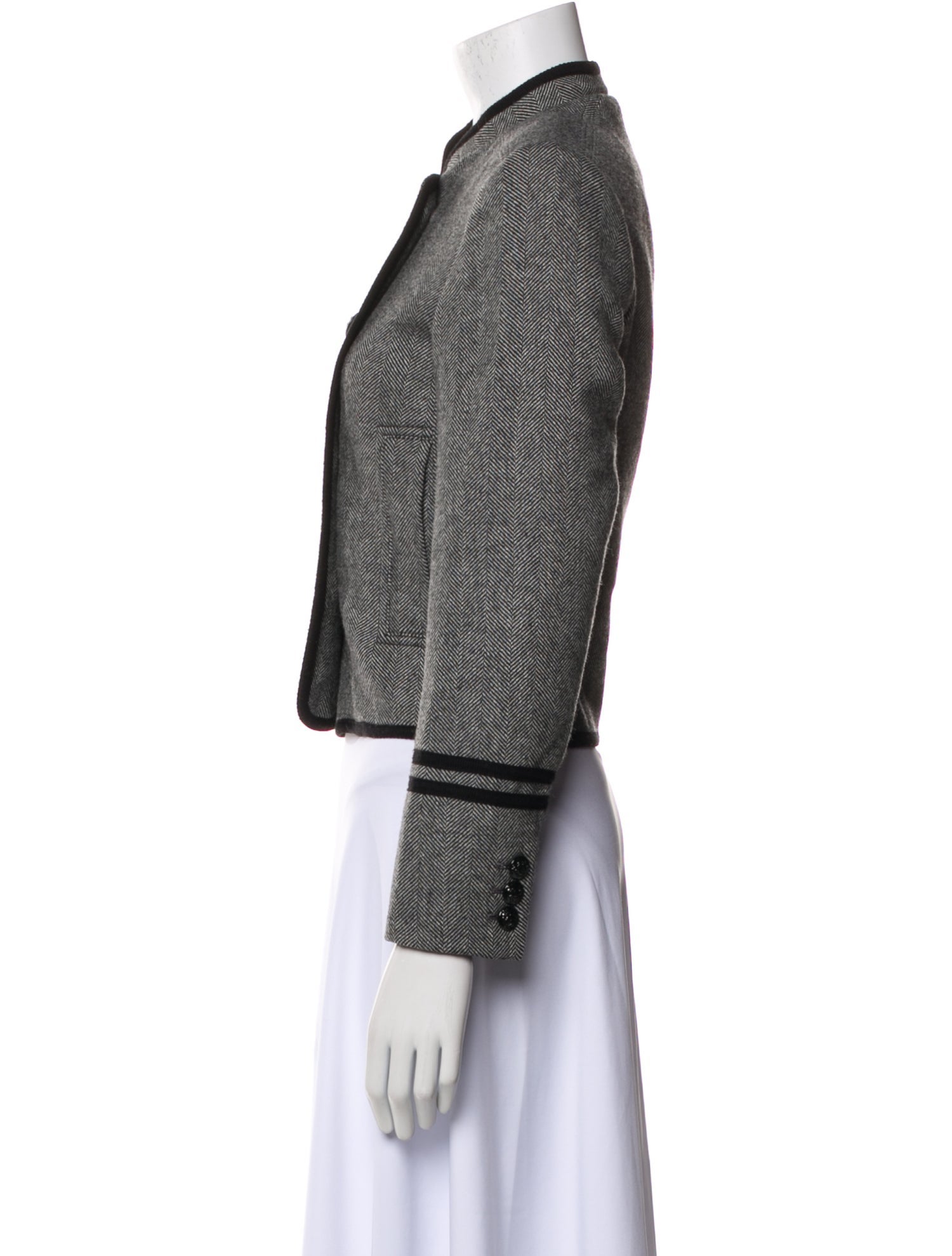 ME+EM Wool Plaid Print Blazer