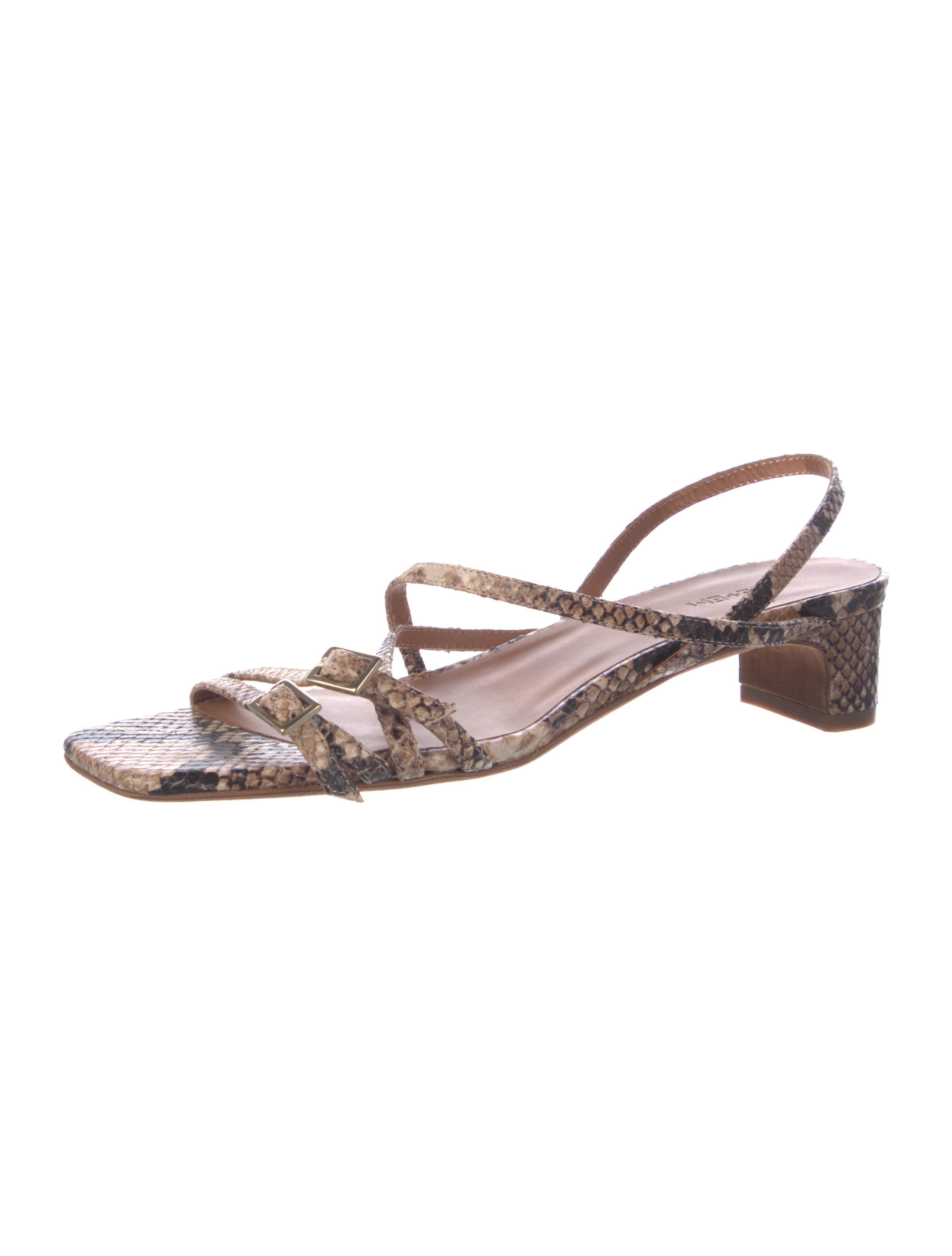 ME+EM Snakeskin Animal Print Slingback Sandals