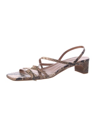 ME+EM Snakeskin Animal Print Slingback Sandals
