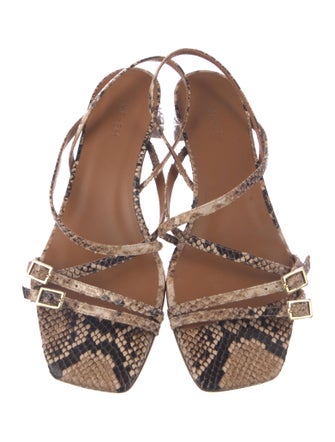 ME+EM Snakeskin Animal Print Slingback Sandals