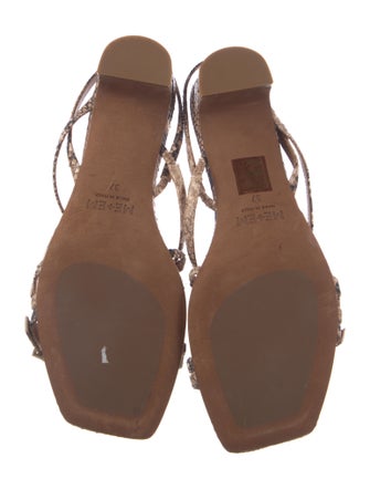 ME+EM Snakeskin Animal Print Slingback Sandals