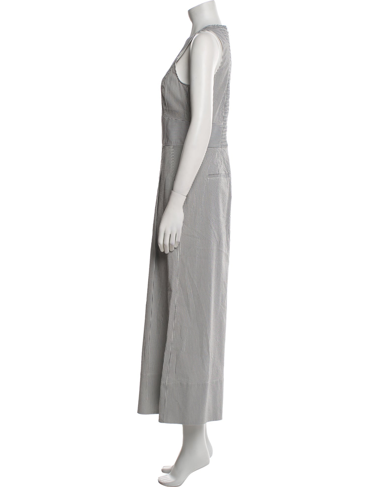 ME+EM Striped Scoop Neck Jumpsuit