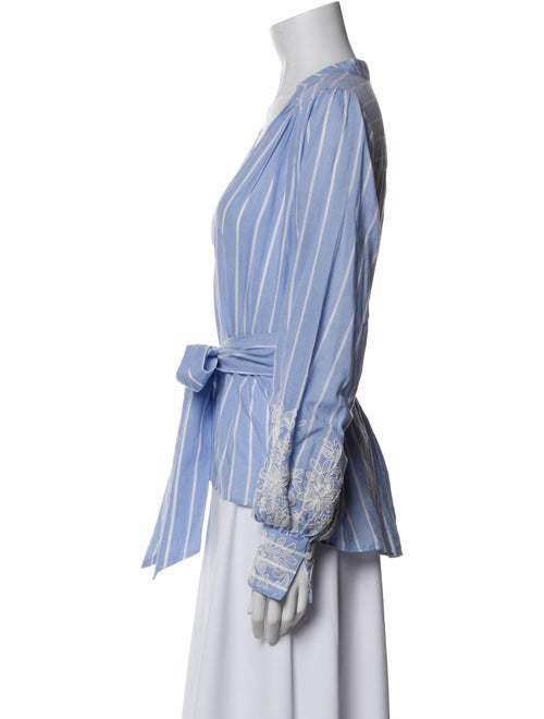 ME+EM Striped V-Neck Blouse