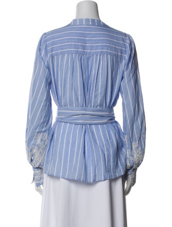 ME+EM Striped V-Neck Blouse