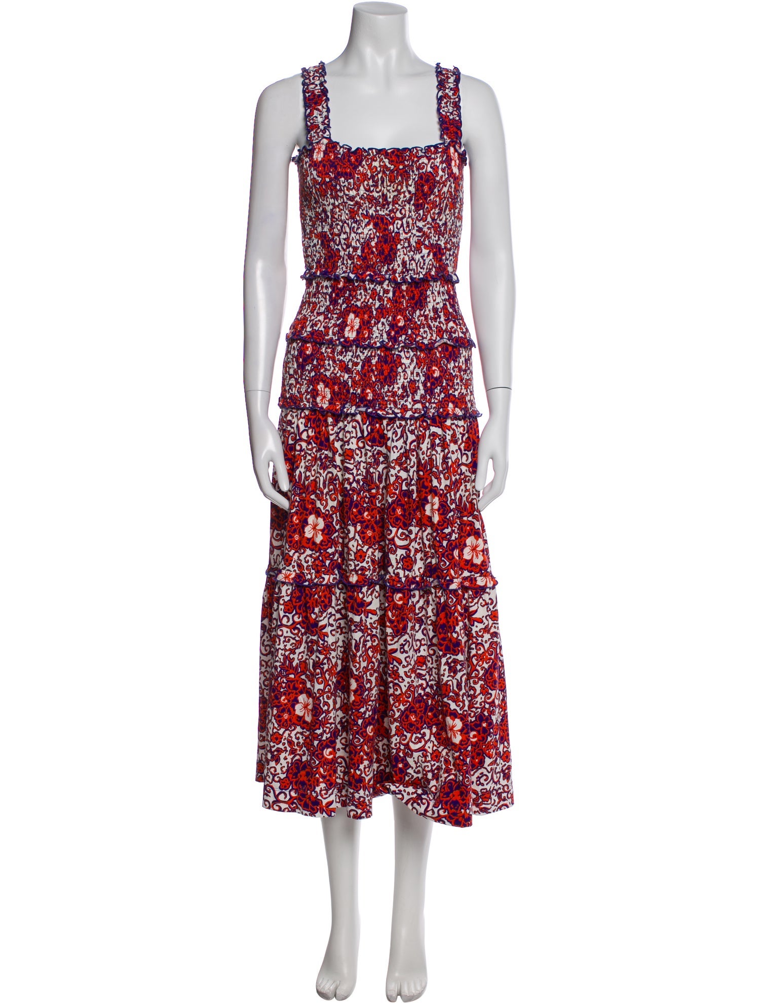 ME+EM Floral Print Midi Length Dress